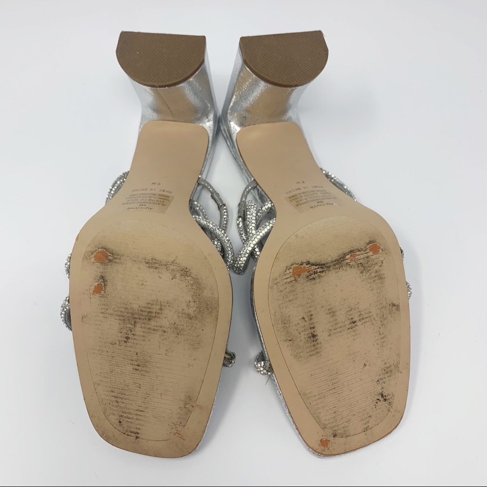 Aqua Rhinestone Sandals - Picture 6 of 7